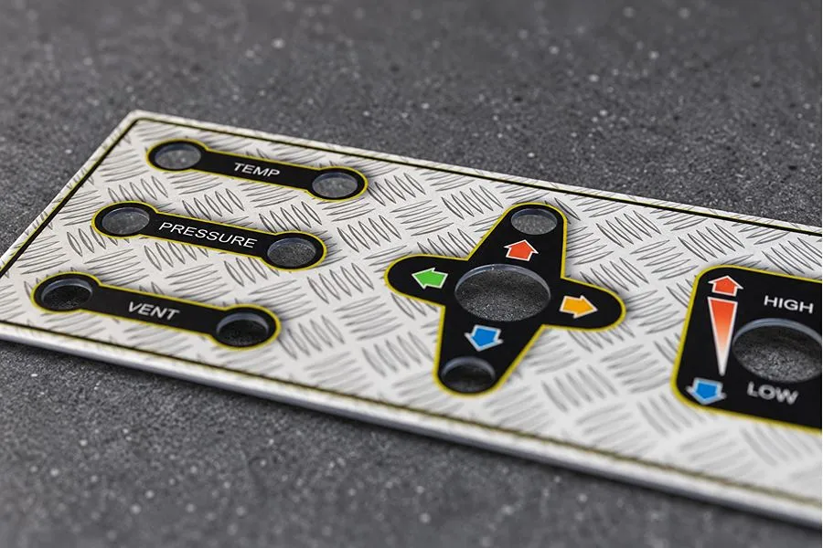 Graphic Overlay with Custom-Shaped Embossing
