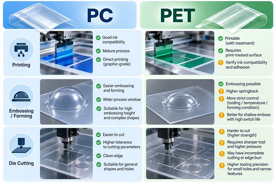 Processing Differences Between PC and PET